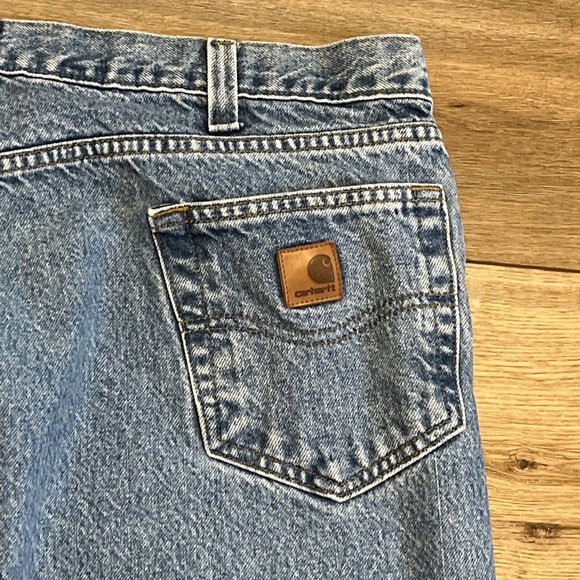 Men's Carhartt Relaxed Fit Denim Jeans SZ 40x30 Light Blue B460 LVB Work Casual - Picture 12 of 12